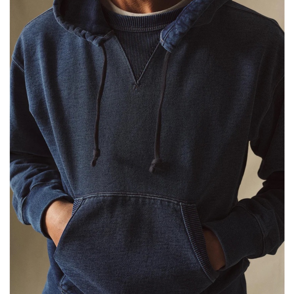 DOUBLE INDIGO LOOPBACK AFTERHOOD SWEATSHIRT
